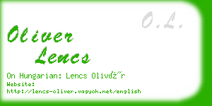 oliver lencs business card